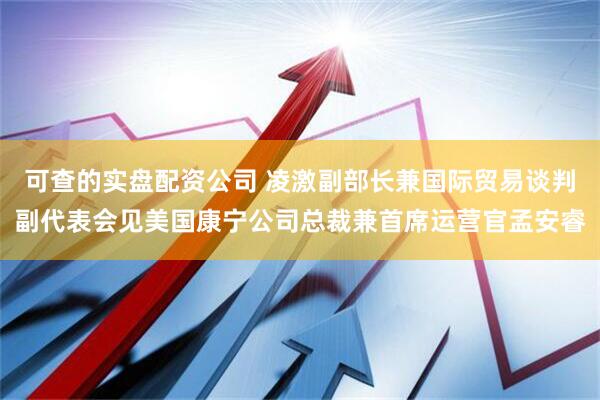 可查的实盘配资公司 凌激副部长兼国际贸易谈判副代表会见美国康宁公司总裁兼首席运营官孟安睿